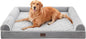WESTERN HOME Dog Beds Large Sized Dog, Orthopedic Large Pet Bed with Waterproof Lining, Removable Washable Cover and Nonskid Bottom, Medium Couch, Grey