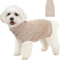 Dog Sweaters Small Dog Clothes Winter Turtleneck Puppy Sweater Warm Pet Cat Sweater Doggy Pullover Outfit with Twisted Design XS~XL (Beige, X-Large)