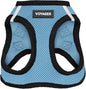 Best Pet Supplies Voyager Step-in Air Harness - All Weather Mesh, Reflective, No Pull Harness for Dogs, Cats - Secure with Hook & Loop Fastener, Buckle, Double D-Rings - Baby Blue/Black Trim, XS