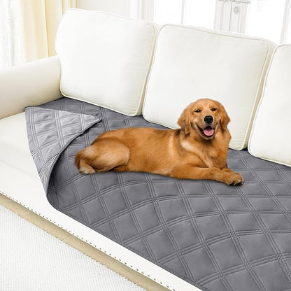 Smiry Waterproof Dog Bed Cover Blanket 40x70, Soft Reversible Pet Blanket, Washable Leakproof Cats Dogs Couch Cover for Sofa, Couch, Furniture, Grey/Light Grey