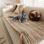 FUNNY FUZZY Pet Couch Covers for Sofa, Flannel Dog Couch Cover for Dogs Washable, Sofa Cover Furniture Protector Pet-Friendly Sofa Cover for Dogs & Kids (Light Brown, 27.6"×70.9")