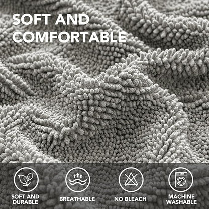 H.VERSAILTEX Non Slip Pet Couch Cover Chenille Dog Bed Protector Thick Soft Sofa Slipcover Pet Friendly Washable Couch Cushion Covers for Pets (68" x 82", Dove)