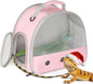 Ventilation Carrier for Bearded Dragon,Guinea Pig Carrier,Guinea Pig Carrier for 2,Reptile Travel Carrier for Lizards Sugar Glider Hedgehog Rat Parrot Birds,Airline Approved Pink