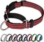 Martingale Dog Collar, Adjustable Nylon Reflective Collar with Buckle No Pull Dog Collar for Small Medium Large Dogs (Red M)