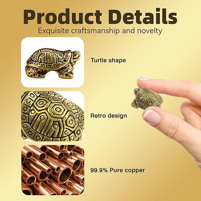 6 Pcs Copper Bath Disks Ornaments Mini Turtle Shape, Retro Copper Birdbath Purification Cleaner, Fit for Outdoor Birdbaths, Bowls