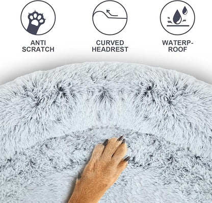 Luxurious Dog Couch Bed Protector for Dogs Memory Foam, Removable Fluffy Plush Pet Couch Cover for Dogs Washable, Calming Dog Sofa Beds, Waterproof Couch Protector, Pet Beds Mats for Couch(M)