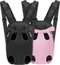 YUDODO 2-Pack Pet Dog Carrier Backpack Adjustable Dog Front Carrier, Legs Out Easy-Fit Dog Travel Backpack Carrier for Hiking Camping for Small Medium Dogs Cats and Rabbits (Large Black+Pink)