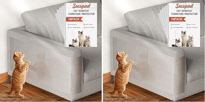 18 PCS Large Cat Scratch Furniture Protector, Transparent Couch Protector from Cat Claws, Single-Sided Self Adhesive Anti Pet Deterrent Sofa Cover, 17IN (Pack of 2)