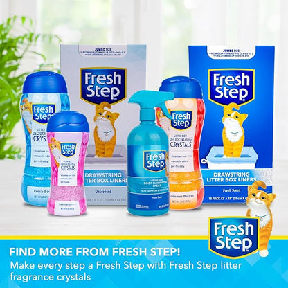 Fresh Step Cat Litter Crystals Deodorizer, Non Toxic Odor Neutralizing Crystals for Litter Boxes that Help Control Smells and Keep Home Areas Fresh, Resealable Bag, Summer Breeze Scent, 30 Ounce