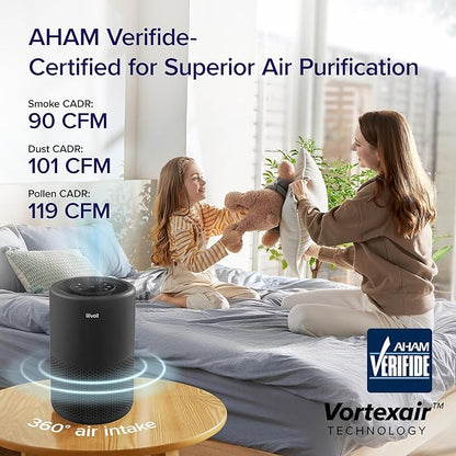 LEVOIT Air Purifier for Home Bedroom, Smart WiFi Alexa Control, AHAM VERIFIDE, 3-in-1 Filter with HEPA Sleep Mode for Allergies, Pollutants, Smoke, Dust, Core 200S-P, Black
