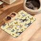 Dog Bowl Mat,Cute Cats Pet Feeding Mat for Floors Waterproof,Butterfly Absorbent Dogs Placemat for Food and Water Quick Dry Pet Cat Feeding Mats with Non Slip Bottom 12" x 20"