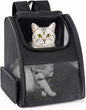 Cat Backpack Carrier for Small Dogs and Cats Fit Up to 15 Lbs,Small Dog Backpack, Foldable with 3-Side Mesh Windows, Pet Carrier for Travel & Hiking Friendly，Black