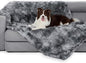 gogobunny Waterproof Dog Blanket for Couch & Furniture Protection - Super Soft Reversible Throw for Large Dogs & Cats, Calming Washable Fur & Sherpa Pet Blanket(50x60 Inch, Tie-dye Grey)
