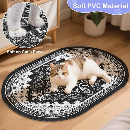 Bienbee Cat Litter Mat, 40" x 30" Jumbo Size Litter Box Mat Rug with Non-Slip Bottom, Urine and Water Proof, Easy to Clean Cat Supplies Essentials for Indoor Kitty Kitten Floor, Black XL