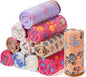 Tatuo 12 Pieces Puppy Blanket Warm Dog Cat Sleep Mat Pet Kitten Doggy Fleece Blankets with Cute Dog Paw Bone Star Elephant Patterns Printed Fluffy Blanket for Small Cat Puppy(16 x 24 Inch)