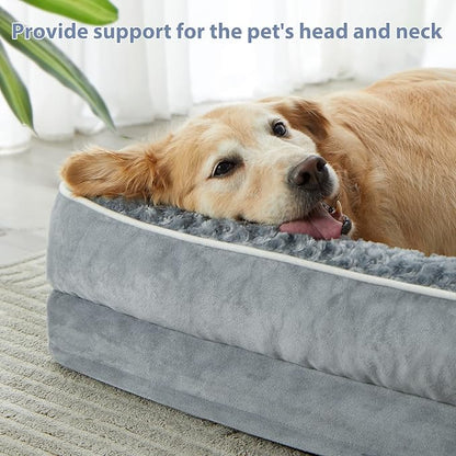 BFPETHOME Orthopedic Dog Bed for Large Dogs-Big Waterproof Sofa Dog Bed with Removable Washable Cover, Washable Pet Bed with Waterproof Lining and Nonskid Bottom,Pet Bed for Large Dogs (Pack of 2)