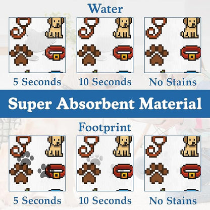 Dog Fun Pet Feeding Mat–Christmas Stocking Quick Dry Absorbent Dog Cat Food Mat, Non Slip Waterproof Bowl Placemat for Messy Eaters, Pet Accessories for Floors 12"x20"