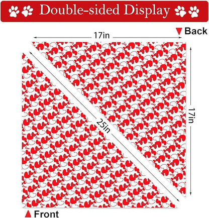 Valentines Dog Bandanas, 2 Pack Mother's Day Triangle Dog Bandanas, Reversible Love and Heart Pet Scarf, Premium Durable Fabric, Boys and Girls, Holiday Bandana for Large and Extra Large Dogs