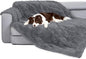 gogobunny Waterproof Dog Blanket for Couch & Furniture Protection - Super Soft Reversible Throw for Large Dogs & Cats, Calming Washable Fur & Sherpa Pet Blanket (50x60 Inch, Light Grey)