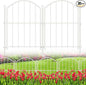 Decorative Garden Fence 17in x30ft, 30 Pack Rustproof Metal No Dig Fence Animal Barrier for Dog, Arched Flower Bed Edging Ornamental Wire Border Panel Fencing (White, 30 Panels-17in(H) x30ft(L))