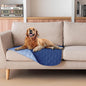 gogobunny 100% Double Sided Waterproof Dog Blanket Soft Pet Bed Cover Reversible Protect Furniture Couch Sofa Car for Puppy Large Dog Cat (Dark Navy/Light Navy, 30x30 Inch (Pack of 1))