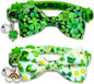 2 Pack St. Patrick's Day Irish Cat Collar with Bow Tie, Holiday Shamrock Clover Collar for Boys and Girls Male Female Kitty Kittens