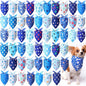 50 Pcs Blue Paw Print Dog Bandanas Bulk Animal Footprint Bandanas for Dogs Triangle Kerchief Bib Scarf Set for Pet Winter Costume Photo Props Daily Accessories Pet Shops (25.6 x 17.7 x 17.7)