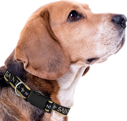 Pets First NFL New Orleans Saints Licensed PET COLLAR, Small - Heavy-Duty, Strong, and Durable Dog Collar. Available in 31 Football Teams and 4 Sizes