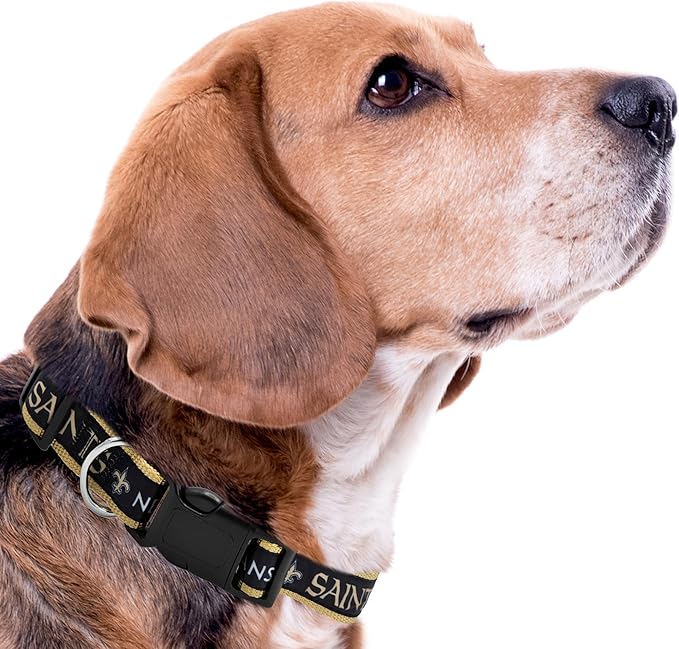 Pets First NFL New Orleans Saints Licensed PET COLLAR, Extra Large - Heavy-Duty, Strong, and Durable Dog Collar. Available in 31 Football Teams and 4 Sizes