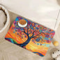 Abstract Tree Flowers Dog Food Mat for Floors,Color Absorbent Pet Food and Water Bowl Mats,Non-Slip Pet Feeding Mat,Pet Supplies 12" x 20"