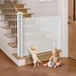 Retractable Baby Gate for Stairs, 71" Wide Mesh Pet Gate, Automatic Tension, One-Hand Operation, 38" Tall Baby Gates for Doorways, Hallways, Deck, Indoor Outdoor, Safe, Easy to Fit, White