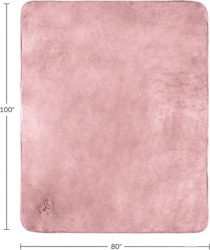 PETMAKER Dog Blanket - 80x100in Reversible Sherpa Blanket - Throw Blankets for Bed, Couch, Crate, or Car - Machine Washable Puppy Essentials (Pink)