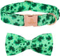 Lionheart glory Clover Dog Collar, Adjustable Dog Collar with Bowtie, Pet Gift Collar for Dog Soft Bowtie Dog Collars for X-Small Puppy
