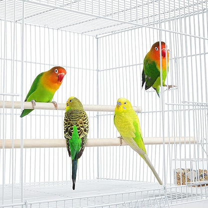 Yaheetech 30‘’ Flight Bird Cage Stackable Design for Small and Medium Birds with Slide Out Tray and Bottom Grate Budgies Cockatiels Lovebirds Canaries Parakeet Cage, White