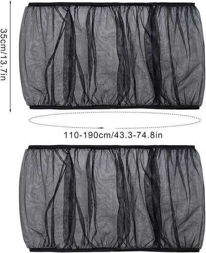 Fengek 2 Pcs Adjustable Bird Cage Cover & Seed Catcher Net - Stretchy Bird Cage Accessories for Night Cover & Seed Guard (Black)