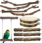 8pcs Bird Perches for Cage, Natural Wood Bird Perch for Parakeet/Cockatiel, 9.5“ Medium Bird Cage Stick, Bird Branches for Cages, Birdcage Accessories for Parrot Conure