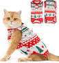 Avont Cat Recovery Suit - Kitten Onesie for Cats After Surgery, Cone of Shame Alternative Surgical Spay Suit for Female Cat, Post-Surgery or Skin Diseases Protection -Christmas(M+)