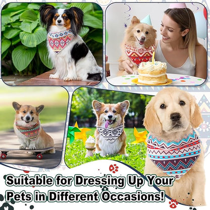 Amylove 120 Pcs St. Patrick's Day Dog Bandanas Bulk Holiday Triangle Dog Pack Puppy Kerchief Bandana Adjustable Spring Pet Scarf for Pet Cat Costume Accessories Decor(Geometry)