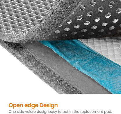 Cat Litter Mat-30"X24" Jumbo Litter Trapping Mat EVA Honeycomb,Urine & Waterproof Scatter Control Matt for Cat With Handle Design Easier To Clean, Less Waste, Soft On Paws, Gray