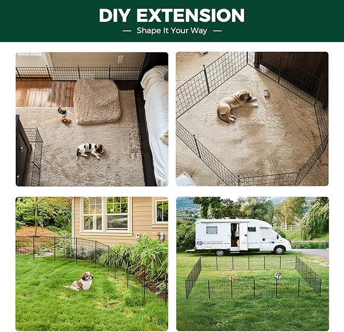 FXW MiniPaws Unleashed Dog Playpen, Expandable & Portable Design for Yard, RV Camping and Indoor Use, for Puppies and Small Dogs, 20-inch 32 Panels