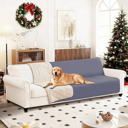 Waterproof Couch Covers for Pets, Waterproof Dog Bed Cover, Anti-Slip Soft Dog Blankets, Couch Cover for Dogs Washable, Pet Blanket for Puppy Large Dogs Cat (82x102 Inch, Grey Blue)
