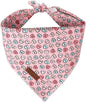 Valentine Dog Bandana - Pink Heart Triangle Bid Scarf for Small & Medium Dogs, Cotton Kerchief for Girls & Boys, Red & Adorable Puppy Bandana