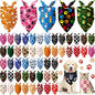 Kacctyen 50 Pcs Dog Bandanas Bulk Bandanas for Dogs Grooming with Dog Paws Pattern Adjustable Pet Triangle Scarf Bib Washable for Small Medium Large Puppy Cats Pets Costume Accessories