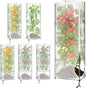 6 Pack 16.9 * 16.9 * 47.2inch Plant Cover for Square Tomato Cage,Tomato Trellis Mesh Netting Covers with Zipper Drawstring Bird Netting for Garden Protection