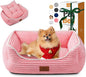 Orthopedic Dog Bed for Medium Dogs,Dog Sofa Beds Supportive Foam Pet Couch Bed with Removable Washable Mat and Nonskid Bottom (Medium, Pink)