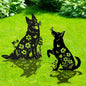 German Shepherd Metal Garden Stakes Yard Decor, 2PCS Black Dog Silhouette Statues Garden Decorative Gifts for Yard Art, Patio, Outside, Lawn Ornaments, Christmas, Backyard
