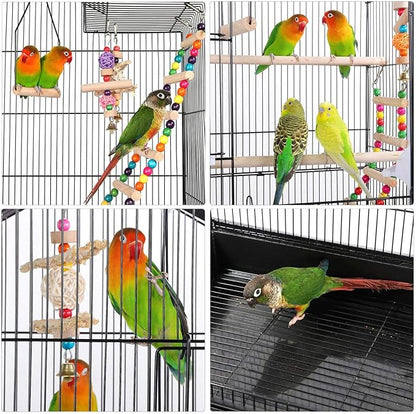 Yaheetech Bird Cage 64'' Medium Small Parrot Parakeet Bird Cages with Detachable Rolling Stand for Parrot Lovebirds Finches Parakeets Budgie Parrotlet Conures, Pet Flight Birdcage