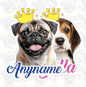 Custom Pet Name Sticker Personalized Text Face Photo Crown King Queen Animal Lovers Decal Waterproof Die Cut Vinyl & Transparent DTF Decal for Laptop Helmet Car Cup Phone Tablet for Male Female