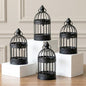 VELA LANTERNS 6" Birdcage Decor Candle Holder Lantern Decorative Table Centerpiece Halloween Decorations, Black, Small, Set of 4