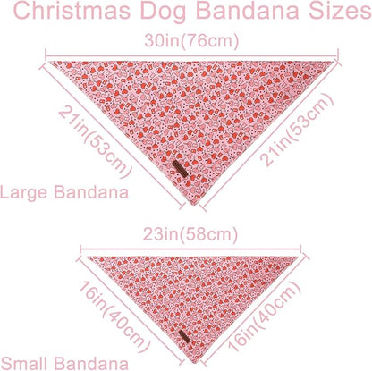 Valentine Dog Bandana, Pink Heart Triangle Bid Scarf for Small Medium Dog, Cotton Pet Kerchief for Girl Boy Dogs or Cats, Red Dog Bandana, Cute Adorable Puppy Bandana